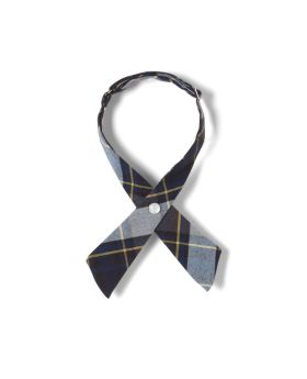 French Toast Blue Gold Plaid Cross Tie