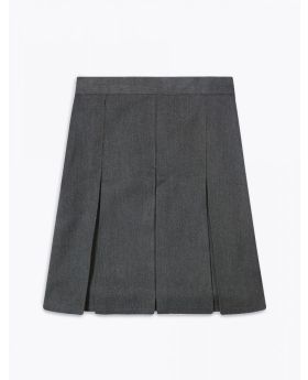Grey  Stitched Down  Boxed Pleat  Skirt