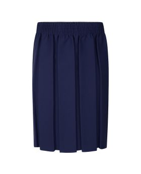 Navy Boxed Pleated Skirt