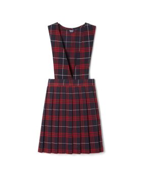 Navy Red Plaid Pinafore