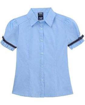 Short Sleeve Ribbon Bow Blouse