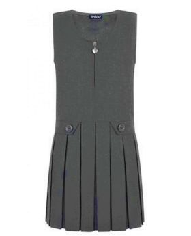 Brillar Grey Zip Front Pinafore